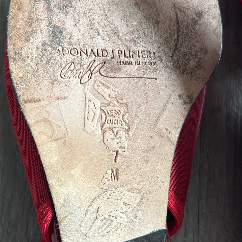 Donald J. Pliner Vibrant Red Peep-Toe Heels - Picture 7 of 9